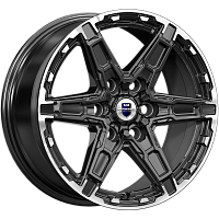 Литые диски Дистрикт (КС1159) 8.000xR18 6x114.3 DIA66.1 ET42 черный бриллиант для Nissan Terra