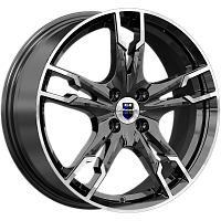 Литые диски Солар (КС875) 7.000xR17 4x100 DIA67.1 ET38 алмаз черный SK для SEAT Ibiza Cupra