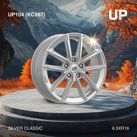 Up104 (КС987) 6.500xR17 5x114.3 DIA67.1 ET50 Silver Classic Up104 (КС987) 6.500xR17 5x114.3 DIA67.1 ET50 Silver Classic